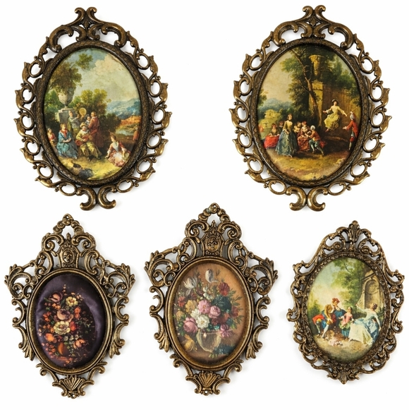 Source Unknown Other - Vintage Made in Italy Rococo Gold Ornate Wall Plaques Set of 5